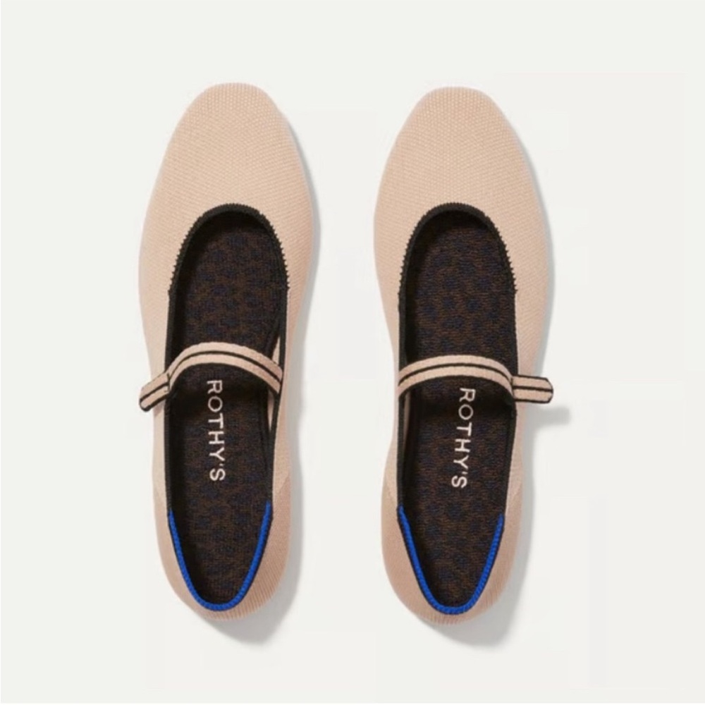 Rothy's Beige Mary Jane Flats